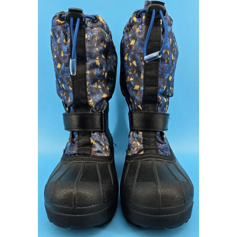 Columbia Kids Powderbug Snow Boot Sz 6 Forty Print‎ Black Blue 400g Waterproof
